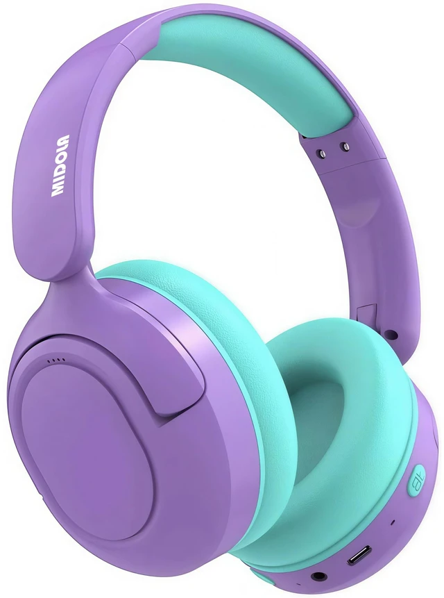 Main image of Kids Bluetooth Headphones Wireless Over-Ear,Active Noise Cancelling,Purple 68Hrs,Volume Limit 85/94dB,Built-in Mic,Adjustable Headband Foldable Lightweight for Toddler School Girls Boys,Stereo Sound