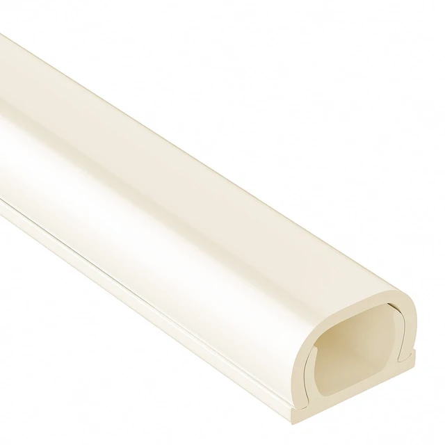 Main image of 128in Mini Cord Hider, On-Wall Cord Cover, W0.5in H0.31in, Beige Small Cord Covers for Wires on wall, Cable Management Hider for Single Wire
