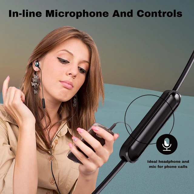 Alt view image 3 of 6 - Pro Wired Earbuds with Microphone, Hi-Res Audio Earphones with Cord, Lightweight and Comfortable Wired in Ear Headphones with Mic, Powerful and Clear Sound for All Your Audio Experiences