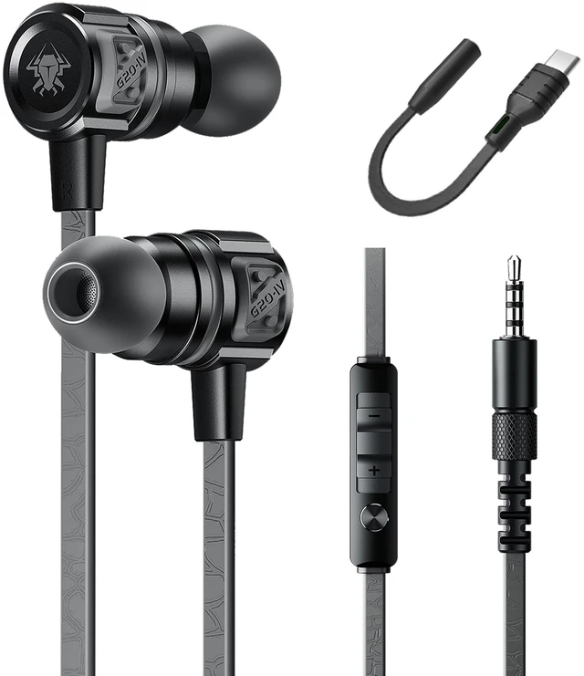 Main image of Gaming Earbuds Wired, USB C & 3.5mm Dual Plug in Ear Headphones with Mic and Volume Control for Small Ears, Stereo Bass Noise Isolating Earphones for PC/PS4/PS5/Xbox Series/Switch/Sleep/Sport/Workout