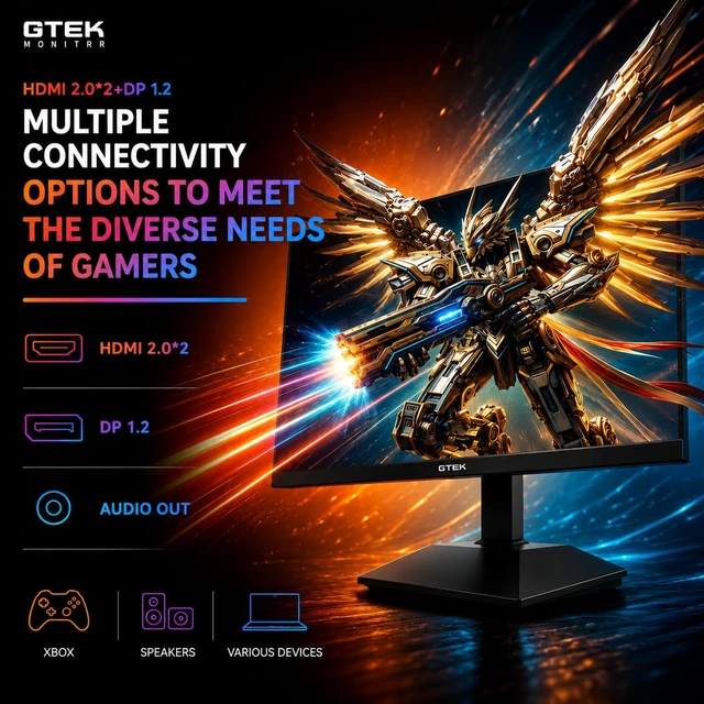 Alt view image 5 of 7 - 27 Inch Curved Gaming Monitor 280Hz/240Hz FHD 1080P, 1500R Curved VA Display, 1ms MPRT, FreeSync, HDR, DP 1.4 & HDMI, VESA Compatible PC Monitor for Gaming, Streaming & Home Office