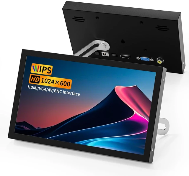 Main image of 7 Inch Mini Monitor HDMI, Portable Vga Monitor with AV BNC 1024×600 LCD Screen with Built-in Speakers, 178° View Angle IPS, Multi-Function Mini Small Display for Raspberry Pi PC/TV/DVD/CVBS