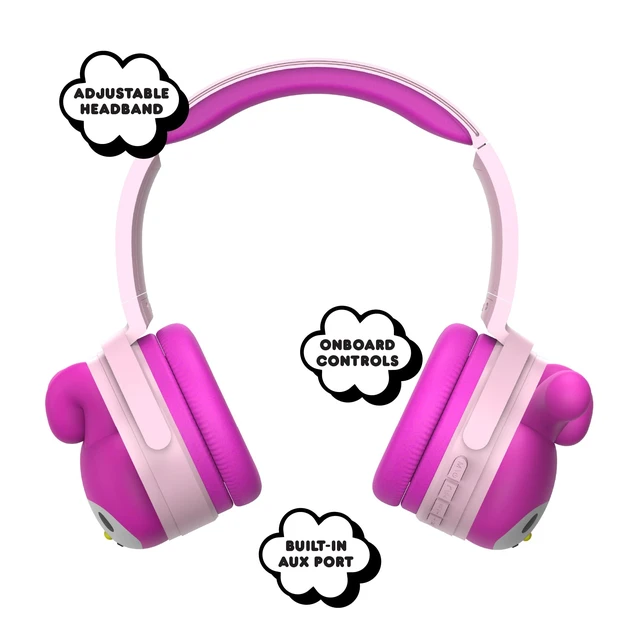 Alt view image 2 of 6 - 2-in-1 Wireless Bluetooth Headphones with Wired Earbuds Foldable Over-Ear Headset with Built-in Mic, AUX Cable, Adjustable Headband, and Onboard Controls My Melody