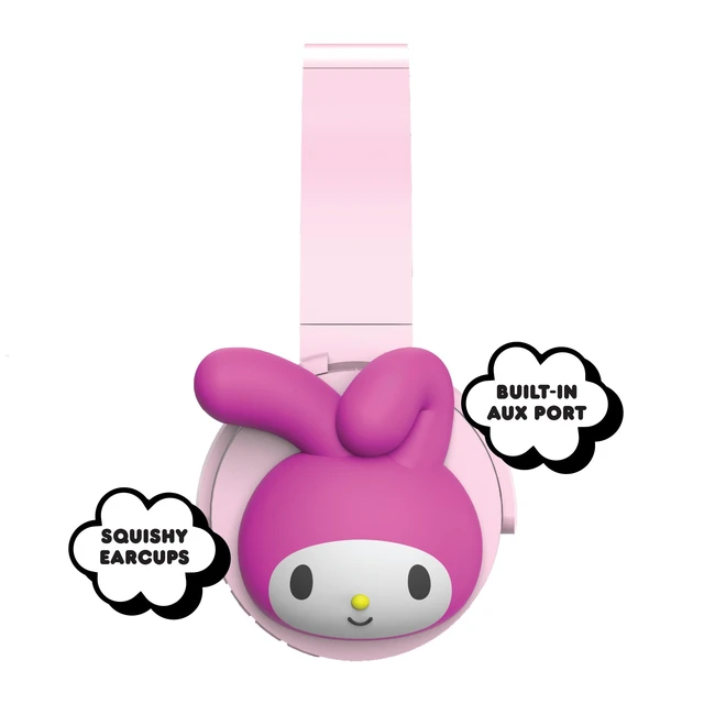 Alt view image 3 of 6 - 2-in-1 Wireless Bluetooth Headphones with Wired Earbuds Foldable Over-Ear Headset with Built-in Mic, AUX Cable, Adjustable Headband, and Onboard Controls My Melody
