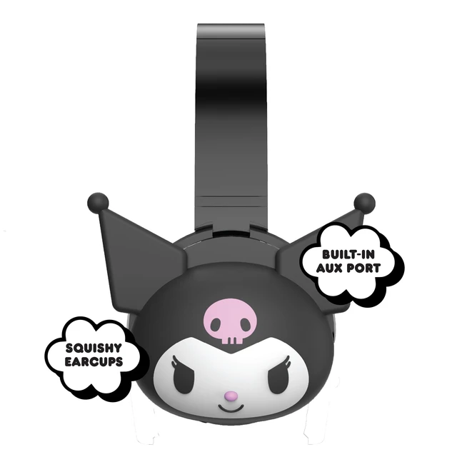 Alt view image 3 of 6 - 2-in-1 Wireless Bluetooth Headphones with Wired Earbuds Foldable Over-Ear Headset with Built-in Mic, AUX Cable, Adjustable Headband, and Onboard Controls Kuromi