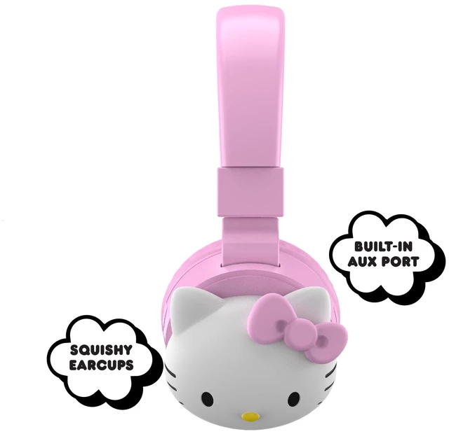 Alt view image 3 of 6 - 2-in-1 Wireless Bluetooth Headphones with Wired Earbuds Foldable Over-Ear Headset with Built-in Mic, AUX Cable, Adjustable Headband, and Onboard Controls Pink