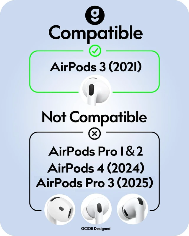 Alt view image 2 of 6 - 3 Pairs for AirPods 3 Ear Hooks Covers, Anti Slip Sport Ear Tips Added Storage Pouch, Accessories Compatible with Apple AirPods 3rd Generation (2021), White