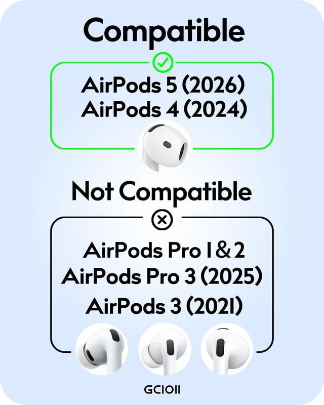 Alt view image 2 of 6 - 3 Pairs for AirPods 5/4 Ear Hooks Covers, Anti Slip Sport Ear Tips Added Storage Pouch, Accessories Compatible with Apple AirPods 5 (2026) & AirPods 4 (2024), Translucent