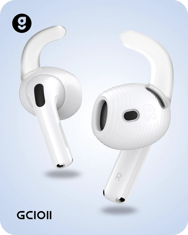 Alt view image 5 of 6 - 3 Pairs for AirPods 5/4 Ear Hooks Covers, Anti Slip Sport Ear Tips Added Storage Pouch, Accessories Compatible with Apple AirPods 5 (2026) & AirPods 4 (2024), Translucent