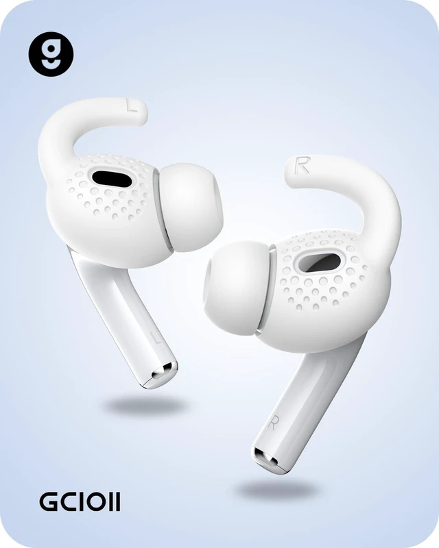 Alt view image 5 of 6 - 3 Pairs for AirPods Pro 2 Ear Hooks Covers, Anti Slip Sport Ear Tips Added Storage Pouch, Accessories Compatible with Apple AirPods Pro 2nd Generation (2022), White