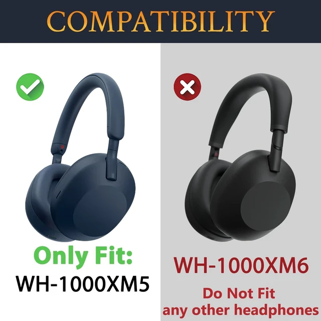 Alt view image 2 of 7 - Hinge for Sony WH-1000XM5 - Midnight Blue Protective Connectors for WH1000XM5(XM5) Headband Side Cover Slider to Fix and Prevent Breakage
