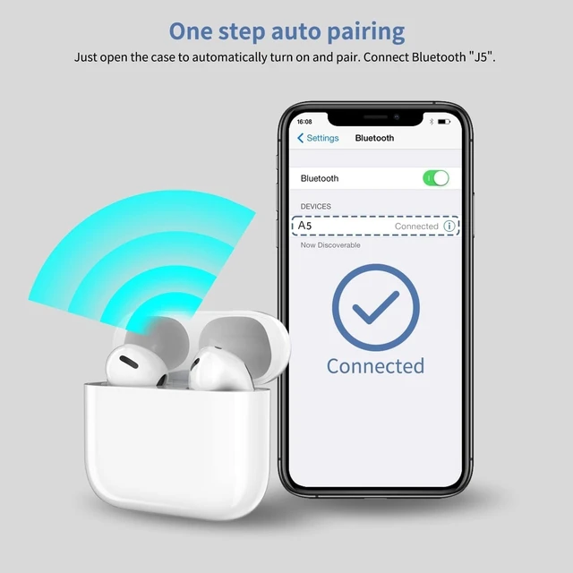 Alt view image 4 of 7 - Wireless Earbuds Bluetooth 5.3 Headphones Noise Cancelling Air Buds Pods 3D Stereo Ear pods in-Ear Ear Buds with Deep Bass Earphones Sport Headsets for Android/Samsung/iOS iPhone
