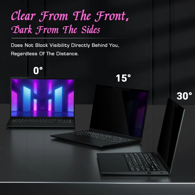 Alt view image 3 of 7 - Magnetic Laptop Privacy Screen Filter 15.6 Inch 16:9 Anti-Glare,Blue Light, Removable,Magnetic, Detachable, Privacy Screen Protector, Matte, For Lenovo, HP, Dell, Acer, ASUS