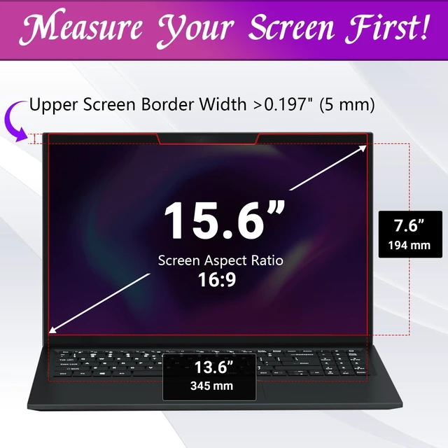 Alt view image 4 of 7 - Magnetic Laptop Privacy Screen Filter 15.6 Inch 16:9 Anti-Glare,Blue Light, Removable,Magnetic, Detachable, Privacy Screen Protector, Matte, For Lenovo, HP, Dell, Acer, ASUS