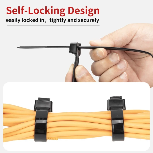 Alt view image 5 of 7 - 300 Pcs Black Zip Ties Assorted Sizes 12"+20"+26"+36" 220 LBS Heavy Duty Zip Ties, Ultra Strong Plastic Wire Ties UV Resistant, Extra Long Wire Ties, Big Tie Wraps