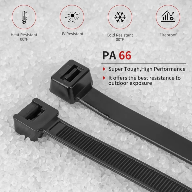 Alt view image 6 of 7 - 300 Pcs Black Zip Ties Assorted Sizes 12"+20"+26"+36" 220 LBS Heavy Duty Zip Ties, Ultra Strong Plastic Wire Ties UV Resistant, Extra Long Wire Ties, Big Tie Wraps