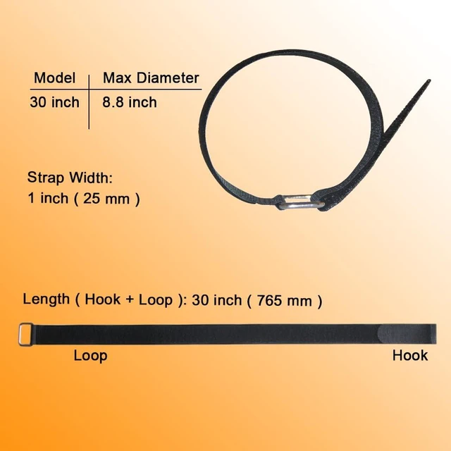 Alt view image 2 of 7 - 30 inch Reusable Extend Securing Strap - Fastening Cable Strap - 16 PACK Adjustable Nylon Hook and Loop Cable Tie Down Strap