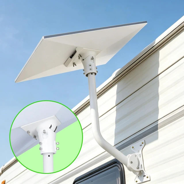 Alt view image 2 of 7 - Adjustable Pole Mount for Starlink Standard 4/4X/Gen 3 Dish,White Pole Mounting Kit for Starlink Standard Dish V3,Standard 4/4X Dish,Wall Mount Bracket with Multiple Adjustment Capabilities