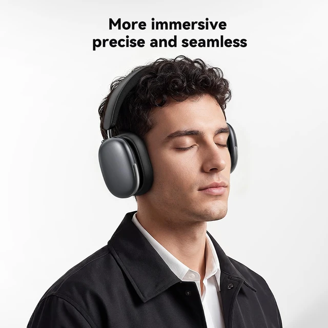 Alt view image 7 of 7 - Bluetooth Headphones Wireless Over Ear 80H Playtime (Black) Noise Reduction, Low Latency, Bluetooth 6.0, Deep Bass, Hi-Fi Stereo Sound, Comfortable, Lightweight for Travel Home Work