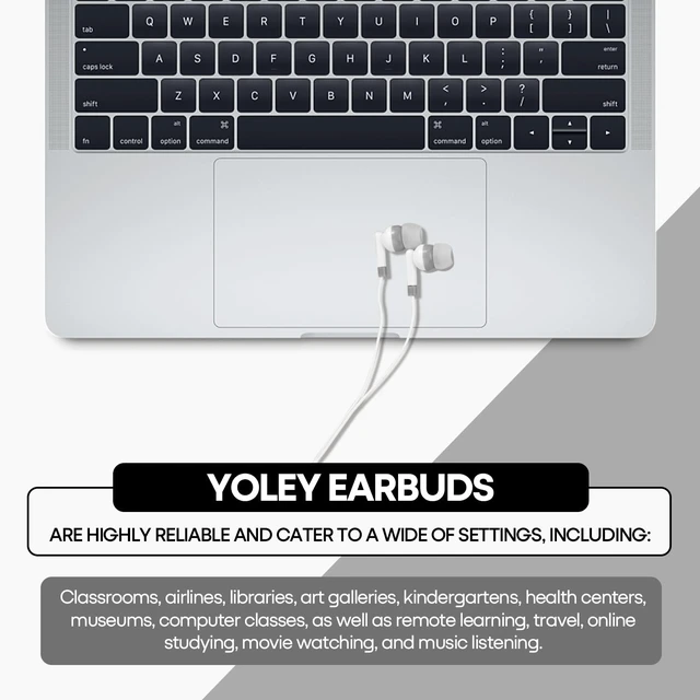 Alt view image 4 of 7 - Bulk Earbud Headphones 50 Pack for School Classroom Kids, Wholeslae Wired Durable Earphones Class Set for Students Children Toddler Teens Boys Girls and Adult (White, 50pcs)