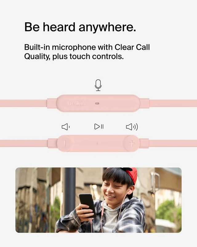 Alt view image 3 of 7 - USB-C Wired Earbuds, Adjustable Volume Limiter, IPX5 In-ear headphones for kids and adults, 85-100dB safe sound, flat tangle-free cable, school, travel, USB-C devices