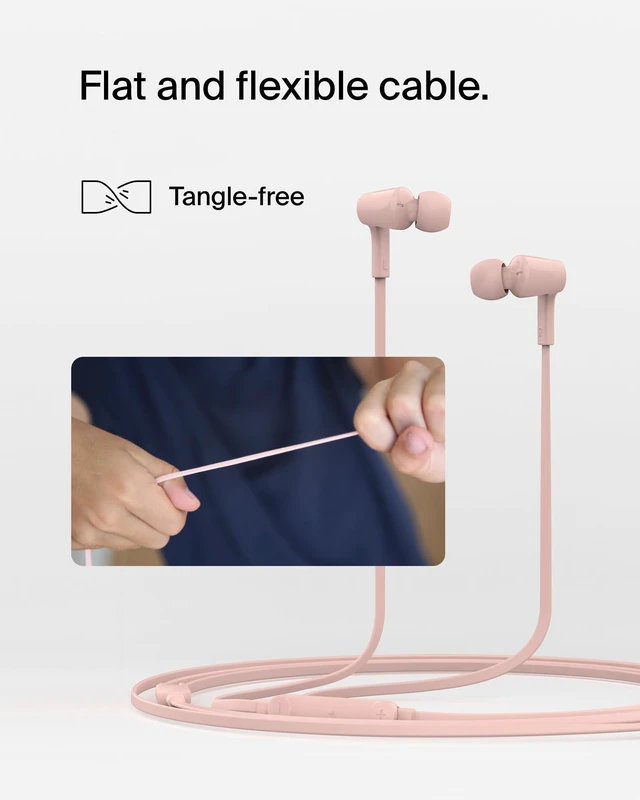 Alt view image 5 of 7 - USB-C Wired Earbuds, Adjustable Volume Limiter, IPX5 In-ear headphones for kids and adults, 85-100dB safe sound, flat tangle-free cable, school, travel, USB-C devices