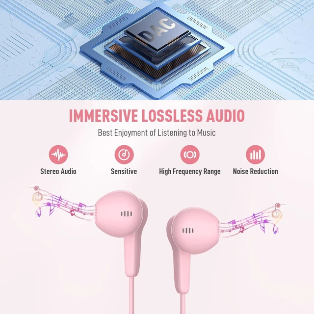 Alt view image 2 of 7 - USB C Headphone for iPhone 17 Air 16 15 18 Pro Max Duo Plus/iPad, Pink Type C Earphone with Mic Stereo Magnet Cute USBC Wired Earbud for Samsung Galaxy S26 S25 S24 Ultra A35 S23 Fe S22+ A17/Pixel