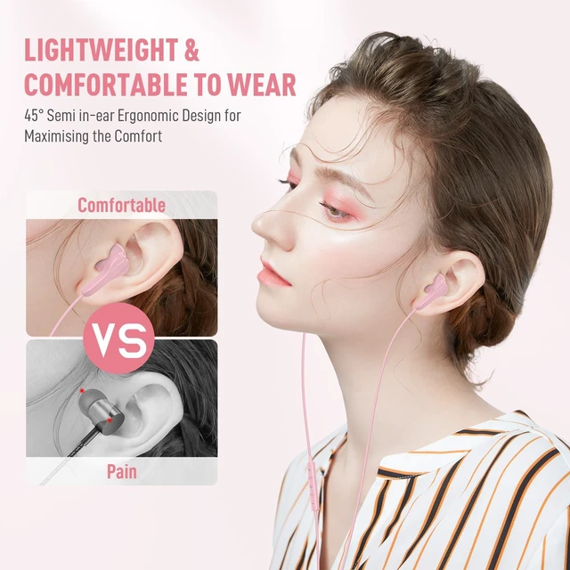 Alt view image 4 of 7 - USB C Headphone for iPhone 17 Air 16 15 18 Pro Max Duo Plus/iPad, Pink Type C Earphone with Mic Stereo Magnet Cute USBC Wired Earbud for Samsung Galaxy S26 S25 S24 Ultra A35 S23 Fe S22+ A17/Pixel