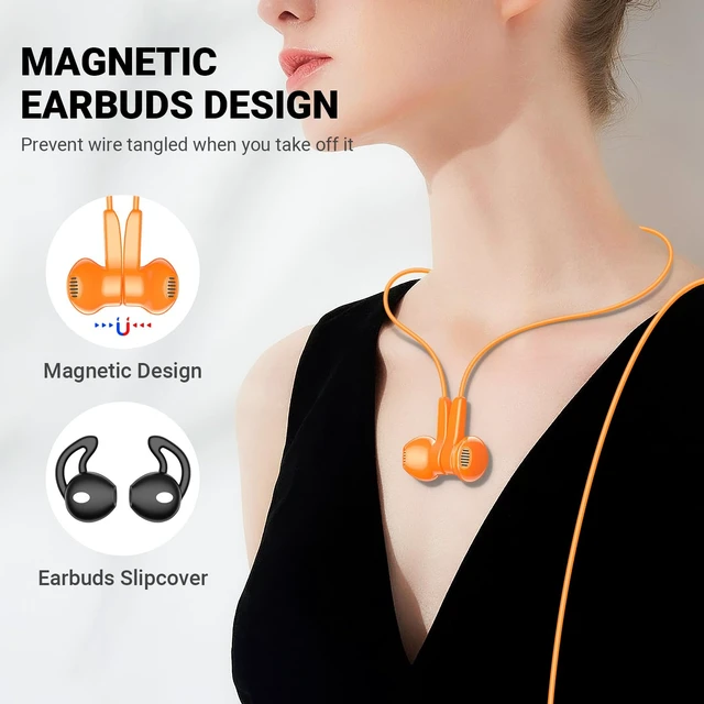 Alt view image 4 of 7 - USB C Headphones Wired for iPhone 17 18 Pro Max Duo Air 16 15 Plus, Orange Type C Earphone with Mic Stereo Magnet USBC Wired Earbuds for Samsung Galaxy S26 S25 S24 Ultra S23 Fe S22+ Fold/Pixel 11 10 9
