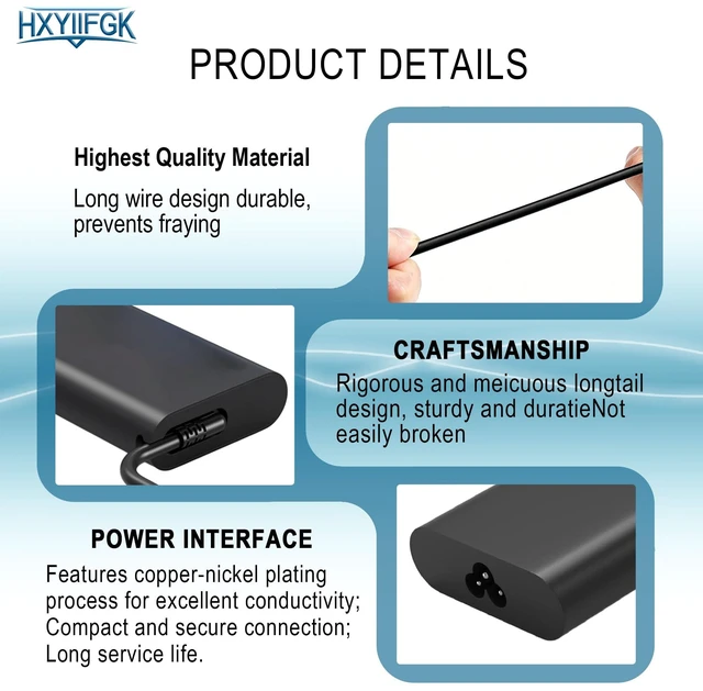 Alt view image 6 of 7 - 165W USB-C Replacement Laptop Charger Compatible with Dell Precision 5680 Multi-protection safety chip, mini portable travel size for Precision 5680 5690 high-performance notebooks