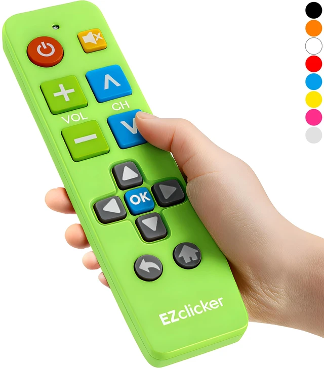 Main image of Big Button Universal TV Remote, Easy to Use for All Ages (Green) Great for Seniors, Works with Major TV Brands (2xAAA Batteries Not Included)
