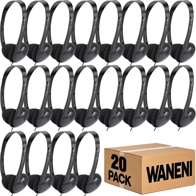 Main image of Kids Headphones Bulk 20 Pack for School Classroom Students Children Toddler Boys Girls Teen Adults