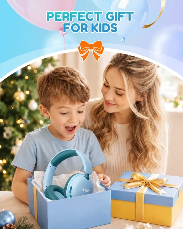 Alt view image 5 of 7 - OHR727 Kids Bluetooth Headphones Travel, OverEar Comfort Design 85dB Safe Volume, 110H Playtime with LED Lights, Bluetooth 6.0, Built-in Mic, for iPad Tablet Travel School Green