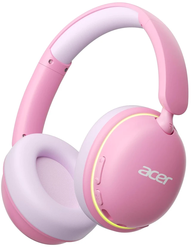 Main image of OHR727 Kids Bluetooth Headphones Travel, OverEar Comfort Design 85dB Safe Volume, 110H Playtime with LED Lights, Bluetooth 6.0, Built-in Mic, for iPad Tablet Travel School Pink