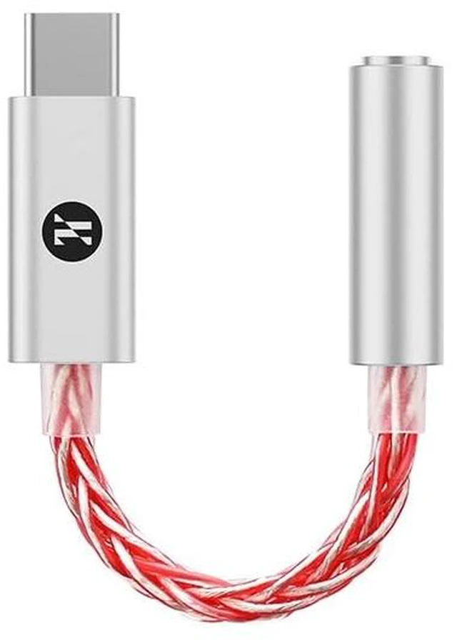 Main image of JCALLY JM6 Pro USB C Type-C to 3.5mm Dual DAC CX31993 MAX97220 Digital Audio Portable decoding amp HiFi DAC Mobile Headset Adapter (Silver Red)