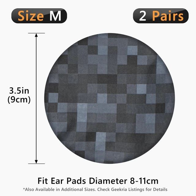 Alt view image 6 of 6 - 2 Pairs Flex Fabric Headphones Ear Covers - Product Safety Certified - Washable & Stretchable Earcup Protectors for Over-Ear Headsets, Sweat Pads for Gym, Gaming (Size M/MC Stone)