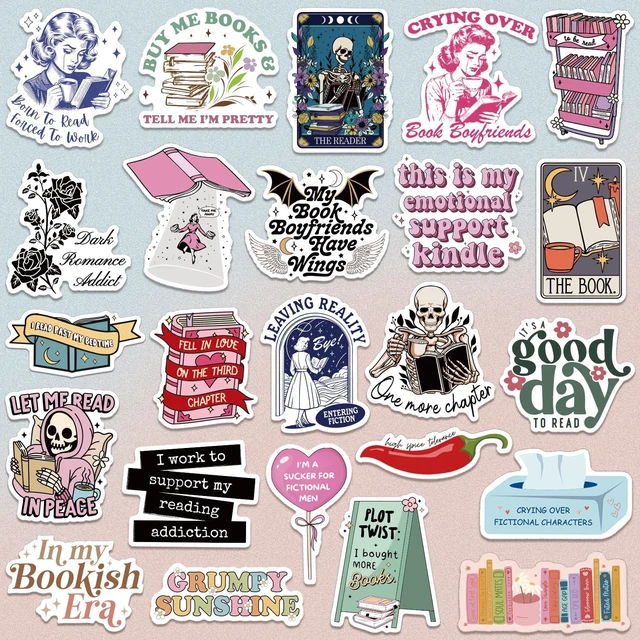Main image of 150 PCS Romance Book Stickers for Kindle, Holographic Bookish Sticker Pack Reading Glitter Vinyl Decals for Laptop Ebook Readers Water Bottles Journal Scrapbook Waterproof (Pack of 2)