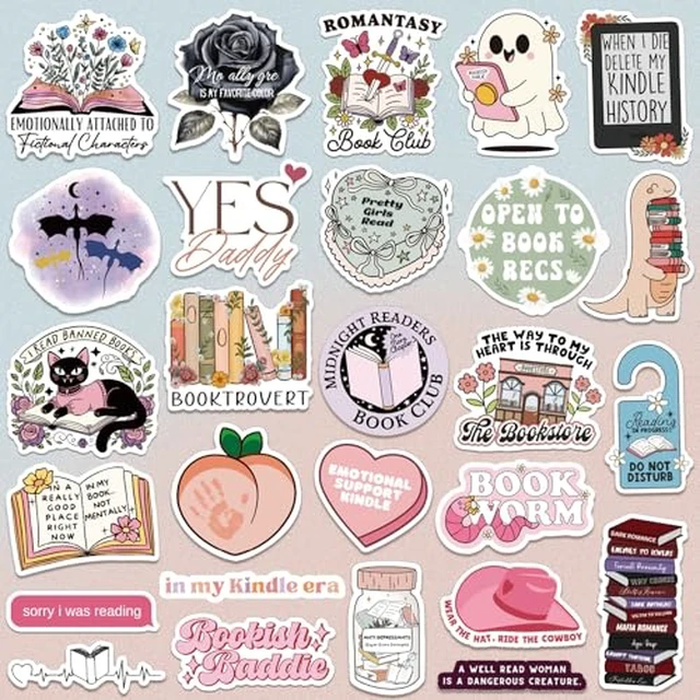 Alt view image 4 of 6 - 150 PCS Romance Book Stickers for Kindle, Holographic Bookish Sticker Pack Reading Glitter Vinyl Decals for Laptop Ebook Readers Water Bottles Journal Scrapbook Waterproof (Pack of 2)