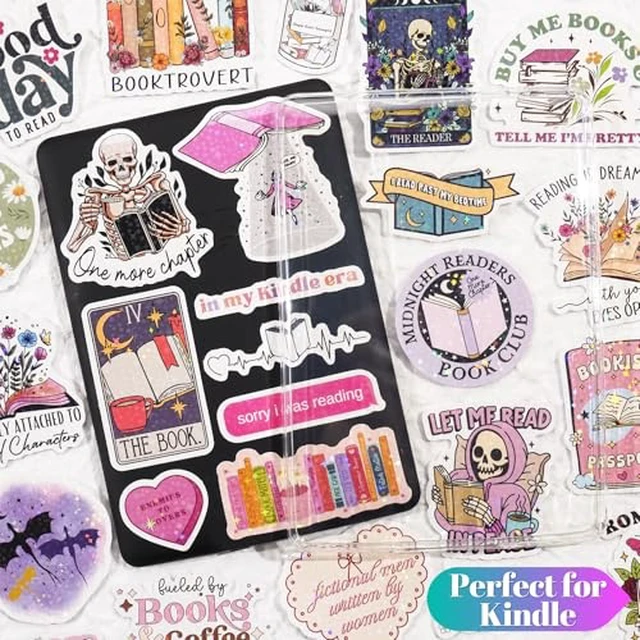 Alt view image 6 of 6 - 150 PCS Romance Book Stickers for Kindle, Holographic Bookish Sticker Pack Reading Glitter Vinyl Decals for Laptop Ebook Readers Water Bottles Journal Scrapbook Waterproof (Pack of 2)
