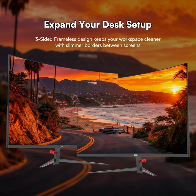 Alt view image 5 of 7 - 27 Inch Curved Monitor FHD 1080P 100Hz, VA Panel, 1800R, 4000:1 99% sRGB, HDR10, FreeSync, HDMI, DisplayPort, VESA 100x100mm Monitor for Office Study Home Business
