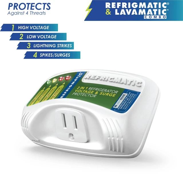 Alt view image 2 of 7 - Two Electronic Voltage & Surge Protector Combo - Protect your Refrigerator and Washing Machine Against High and Low Voltage, Brownouts and Spikes