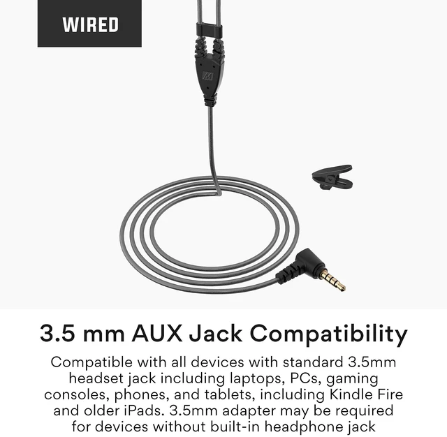 Alt view image 7 of 7 - M6 Sport Wired Earbuds, in Ear Headphones, 3-Button Remote, Sweatproof Earphones for Running/Gym/Workouts with Memory Wire Earhooks, Headset Microphone, 3.5mm Jack Plug (Black)