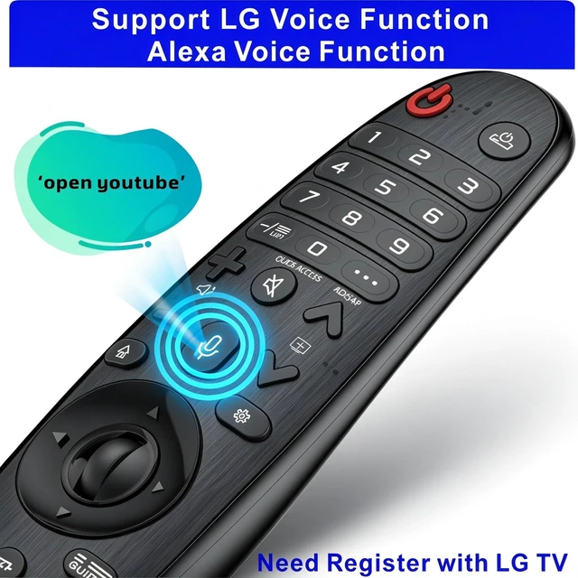 Alt view image 4 of 7 - Replacement for LG Remote Control for Smart TV, Magic Remote, Pointer, Voice, Bluetooth, Universal for LG TV 2017,2018 2018,2020, AKB75855501, MR650A, MR18GA, M19GGA, M20GA