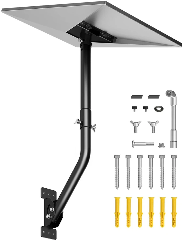 Main image of Wall Mount for Starlink Standard 4/4X/V4, Gen 3 Wall Mount Kit with Rust-Resistant Stainless Steel Screws for Concrete/Wood Walls, Max 23.5in Poles Adjustable for Wider Eaves
