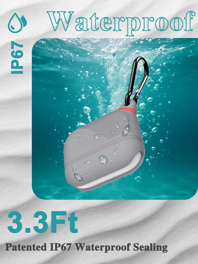Alt view image 5 of 6 - for AirPods Pro 3 Case Silicone - Waterproof, Shockproof, Drop Protection Textured Design, Wireless Charging Supported, One-Piece Folding Design with Carabiner for Apple AirPods Pro 3rd Gen - Grey