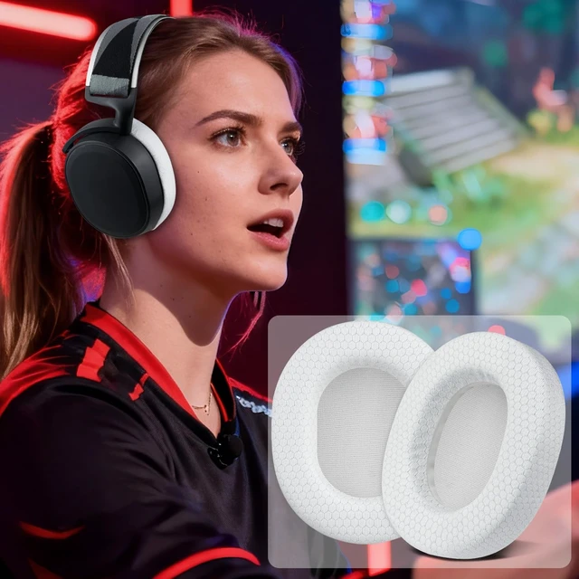 Alt view image 5 of 7 - Earpads for SteelSeries Arctis 7/9/5/3/1 (Not Fit Nova) - White Also for Arctis 7/7+/7P/7X, Arctis Pro, Arctis 9/9X, Arctis 5/3/1, Arctis Prime - Ear Pads Cushions Replacement