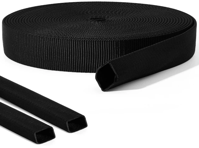 Main image of 26 Ft Nylon Hydraulic Hose Protector Sleeve Cover,3/4 Inch Id Abrasion Resistant Wrap for TIG Torch Cables, Expandable Braided Sheath Protects from Heat, Flat Design for Cord Management