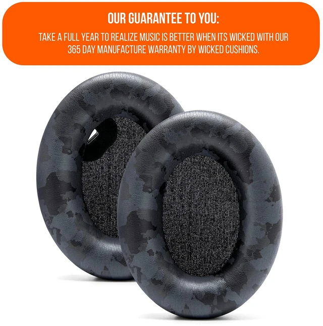 Alt view image 6 of 7 - PadZ WH1000XM4 - Extra Thick Earpads for Sony WH1000XM4 Made by Wicked Cushions Soft PU Leather, Luxurious Memory Foam, Added Thickness Without Disabling Sensor Black Camo