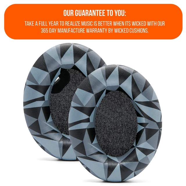 Alt view image 6 of 7 - PadZ WH1000XM4 - Extra Thick Earpads for Sony WH1000XM4 Made by Wicked Cushions Soft PU Leather, Luxurious Memory Foam, Added Thickness Without Disabling Sensor Geo Grey