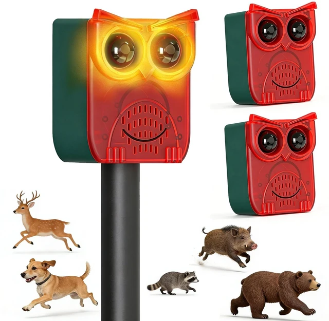 Main image of Solar Motion Sensor Alarm Outdoor Dog Barking Alarm with 129dB Loud PIR Motion Detection,IP65 Weatherproof Motion Activated for Deer, Coyote,Raccoons, Bears (3pack)